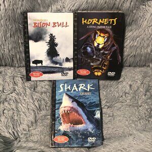 Natural Killers Predators Close-Up Wildlife DVDs SHARK BISON HORNETS set of 3